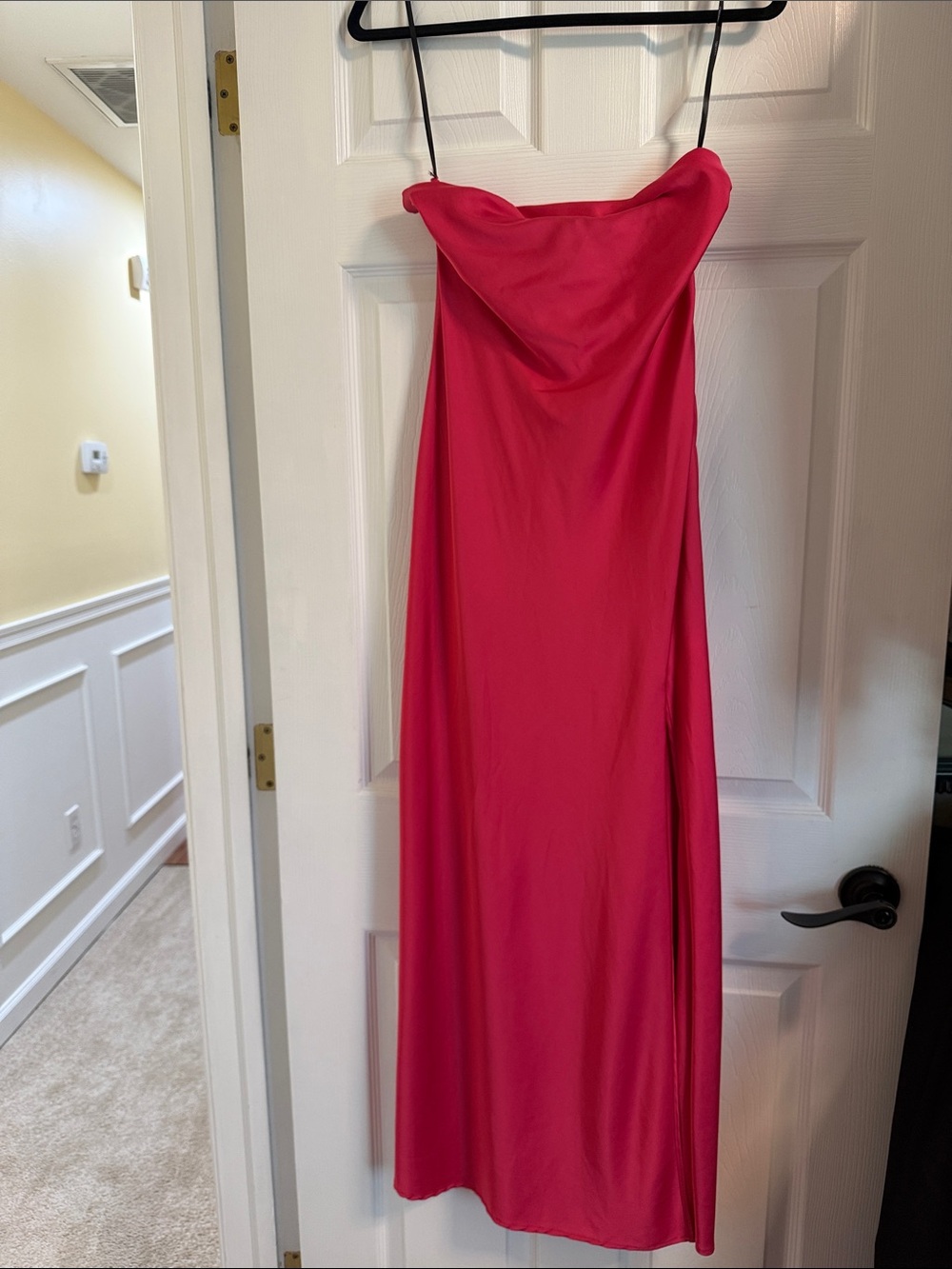Strapless Cowl Neck Pink Women’s Dress